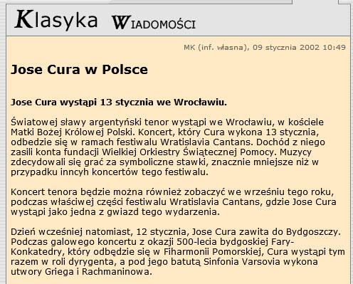 Jos Cura, conductor, Sinfornia Varsovia, 2002, Wroclaw.