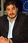 JC poses during Stars for Europe press conference 2002
